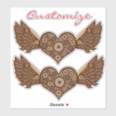 Steampunk Winged hart met tandwielen Thunder_Cove Sticker (Vel)
