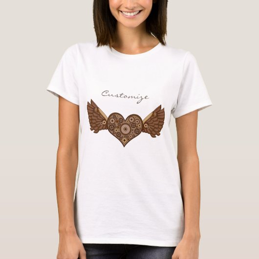Steampunk Winged hart met tandwielen Thunder_Cove T-shirt (Voorkant)
