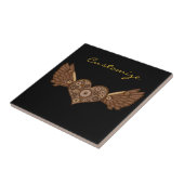 Steampunk Winged hart met tandwielen Thunder_Cove Tegeltje (Zijkant)
