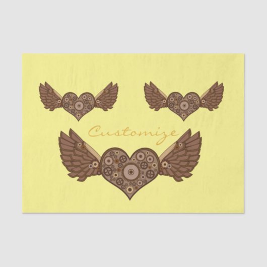 Steampunk Winged hart met tandwielen Thunder_Cove Tissuepapier (Voorkant)
