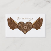 Steampunk Winged hart met tandwielen Thunder_Cove Visitekaartje (Achterkant)