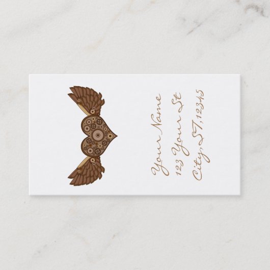 Steampunk Winged hart met tandwielen Thunder_Cove Visitekaartje (Voorkant)