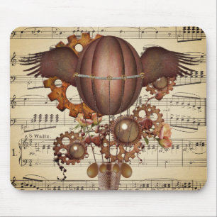 Steampunk Winged Hot Air ballon Muismat