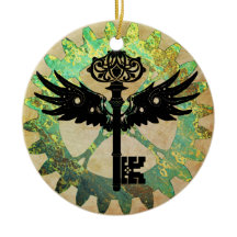 Steampunk Winged Key en Cog Wheel