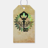 Steampunk Wingel Key & Cog Wheel Design Cadeaulabel (Achterkant)