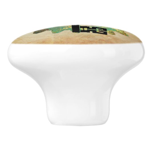 Steampunk Wingel Key & Cog Wheel Design Keramische Knop (Zijkant)