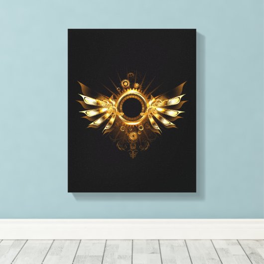 Steampunk wings canvas afdruk (Insitu (Houten vloer))