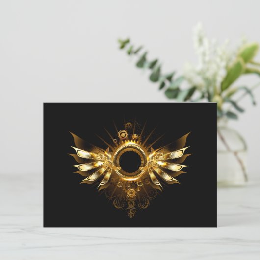 Steampunk wings kaart (Staand voorkant)