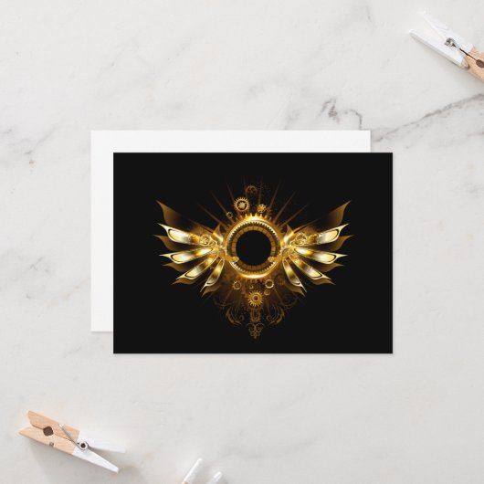 Steampunk wings kaart (Voorkant / Achterkant in situ)