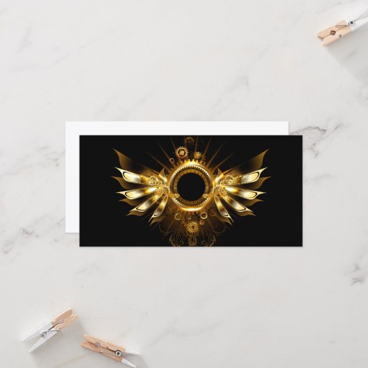 Steampunk wings kaart (Voorkant / Achterkant in situ)