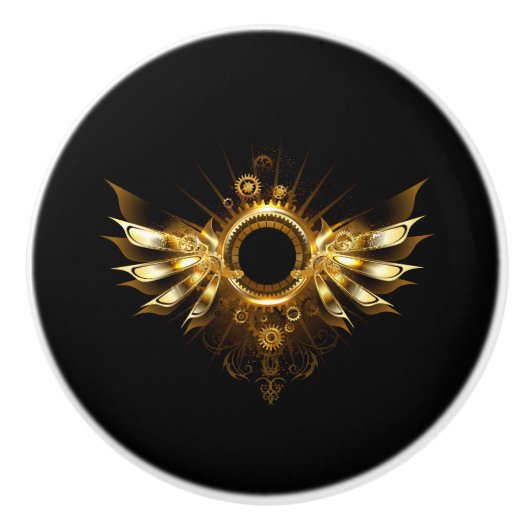 Steampunk wings keramische knop (Voorkant)