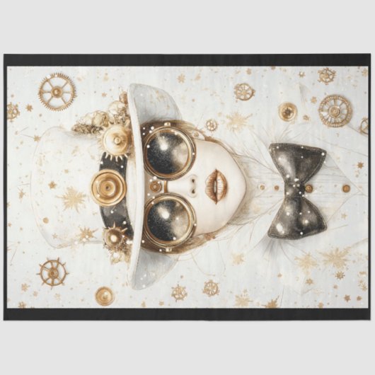 Steampunk Winter Wonderland Vrouw Q5 Decoupage Tissuepapier (Voorkant)