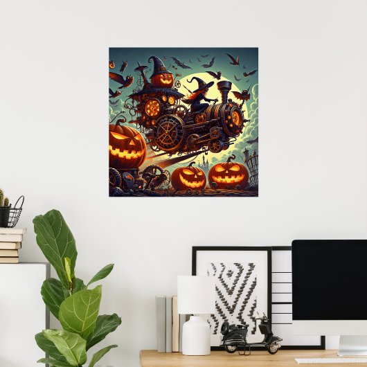 Steampunk Witch Art Poster (Thuiskantoor)