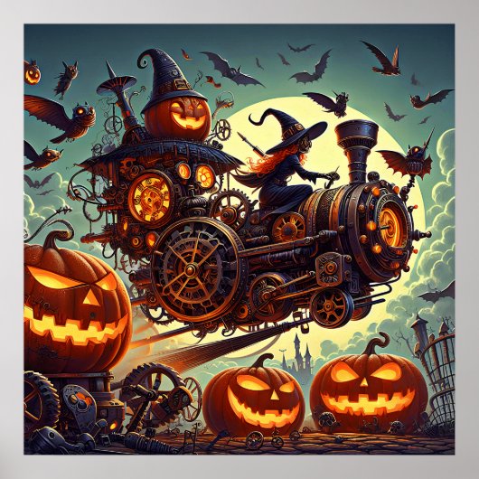 Steampunk Witch Art Poster (Voorkant)