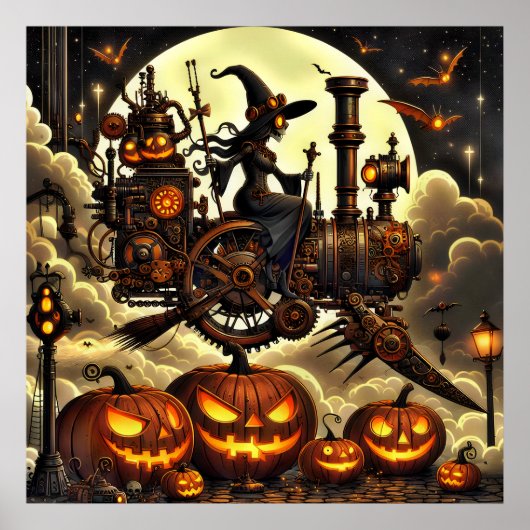Steampunk Witch Art Poster (Voorkant)