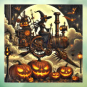 Steampunk Witch Art Window Cling Raamsticker (Vel 3)