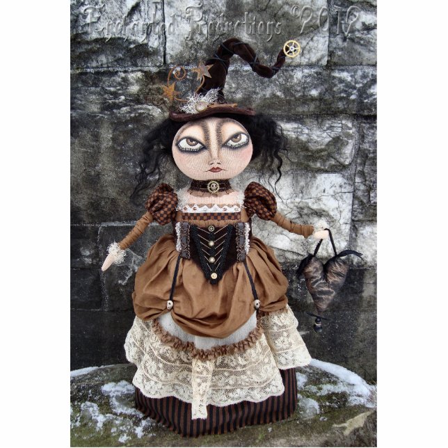 Steampunk Witch Doll Photo Sculpture Pin Staand Fotobeeldje (Voorkant)