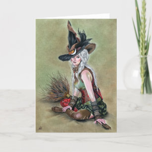 Steampunk Witch wenskaart Kaart