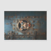 Steampunk Witte Muis & Rode Hart BQ1 Decoupage Tissuepapier (Voorkant)