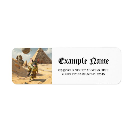 Steampunk Woestijnonderzoeker Muis  Etiket (Voorkant)