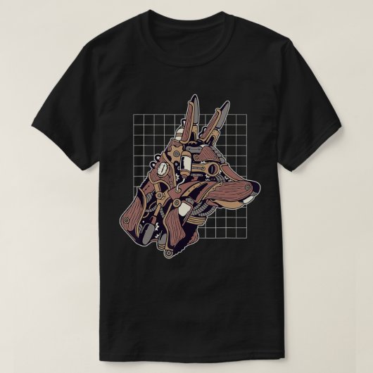 Steampunk Wolf, bril  aan shirt (Design voorkant)