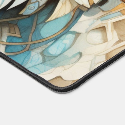 Steampunk Wolf Rood en wit Bureaumat (Hoek)