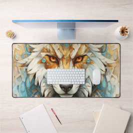 Steampunk Wolf Rood en wit Bureaumat