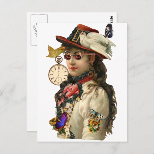 SteamPunk Woman Briefkaart (Voorkant / Achterkant)