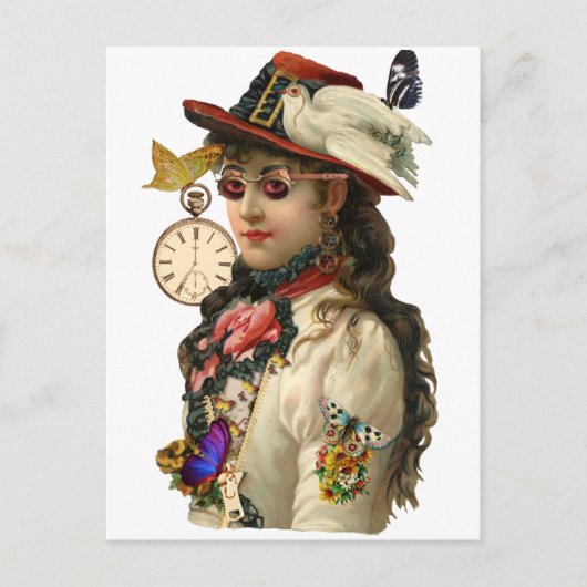 SteamPunk Woman Briefkaart (Voorkant)