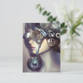 Steampunk Woman Briefkaart (Staand voorkant)