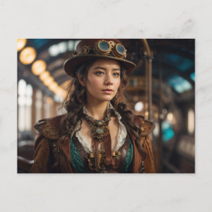 Steampunk Woman Briefkaart