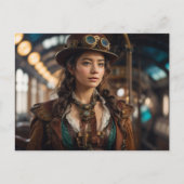 Steampunk Woman Briefkaart (Voorkant)