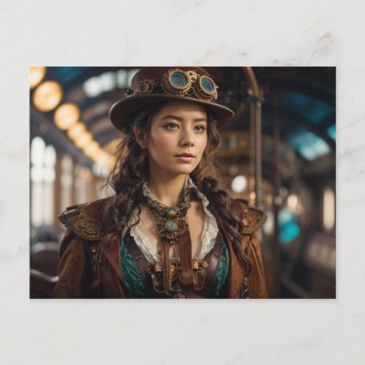 Steampunk Woman Briefkaart (Voorkant)