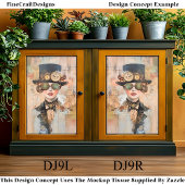 Steampunk Woman Collage Portret DJ9R Decoupage Tissuepapier