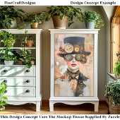 Steampunk Woman Collage Portret DJ9R Decoupage Tissuepapier