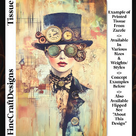 Steampunk Woman Collage Portret DJ9RF Decoupage Tissuepapier