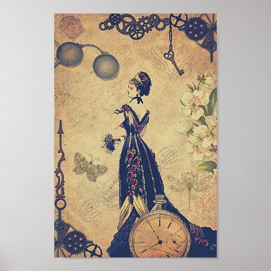Steampunk Woman cool poster (Voorkant)