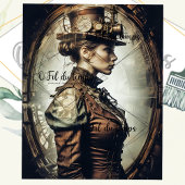 Steampunk Woman Decoupage v2 Tissuepapier