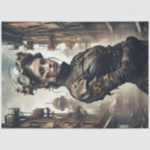 Steampunk Woman Decoupage v4 Tissuepapier (Voorkant)