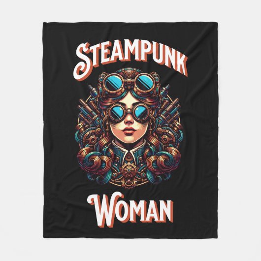 Steampunk Woman Fleece Deken (Voorkant)