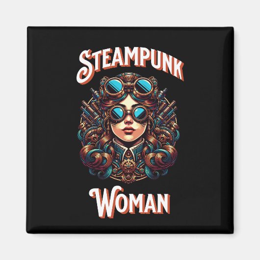 Steampunk Woman Magneet (Voorkant)