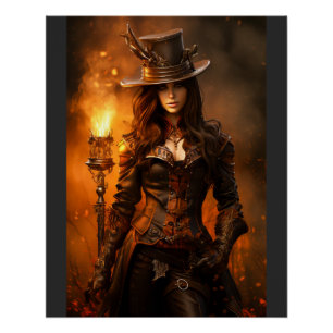 Steampunk Woman Perfect Poster