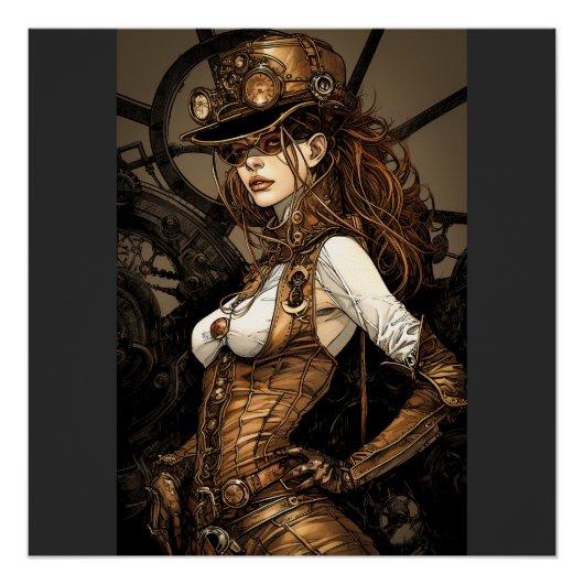 Steampunk Woman Perfect Poster (Voorkant)