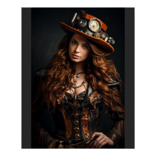 Steampunk Woman Perfect Poster