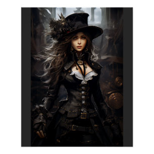 Steampunk Woman Perfect Poster
