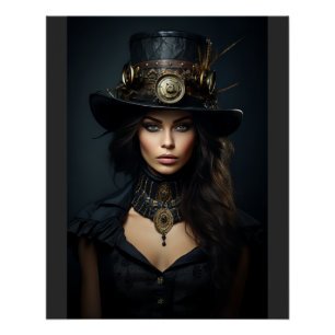 Steampunk Woman Perfect Poster