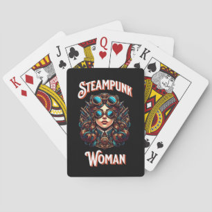 Steampunk Woman Pokerkaarten
