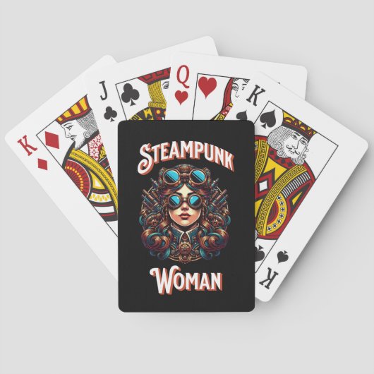 Steampunk Woman Pokerkaarten (Achterkant)