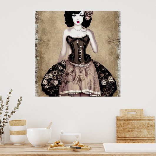 Steampunk Woman Poster (Keuken)