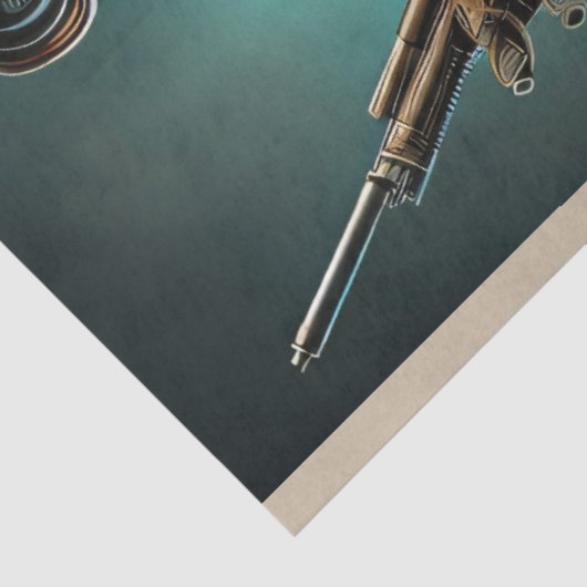 Steampunk woman Ready or not Tissuepapier (Detail)